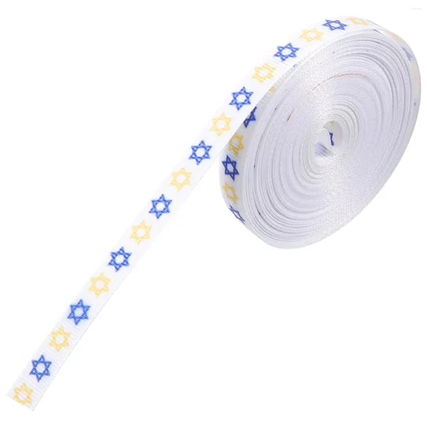 Embrulho de presente hanukkah fita decoração judaica de embalagem diy manual de ornamento embrulhando fitas decorativas pinça de cabelo de tecido requintada
