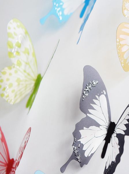 18 pcslot 3d Crystal Butterfly Wall Sticker lindas Butterflies Decalques de arte Decoração de decoração de casa Decoração de casamento na parede6465806