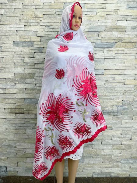 Abbigliamento etnico 2023 Nuovo Dubai Scarf Donne musulmane Africano Africano 100% Puntatore in cotone Hijab Islam Spring Pashmina Turban Gesto di ricamo a gambo T240510