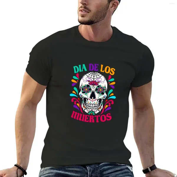 Erkek tank üstleri dia de los muertos t-shirt tişört grafik t çocuklar beyaz gömlekler boş erkekler için takılmış