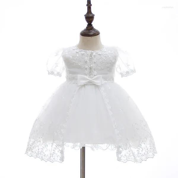 Mädchenkleider Babykleid geboren 1 Jahr Geburtstagskleider kleines Spitzenkleid für Taufe Hochzeit L207