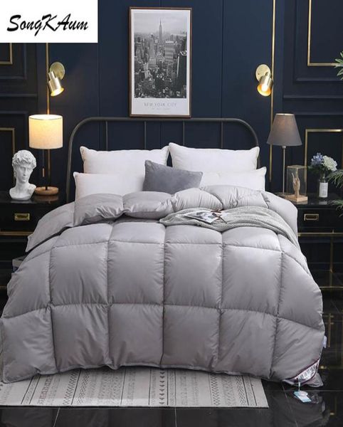 Songkaum 95 White Gooseduck Down Quilt Duvets Highend Comfortable Home Therexer 100 Baumwoll Cover King Queen Full Size LJ2016489437