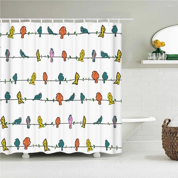 Duschvorhänge süße Vögel Toucan 3D mit Haken wasserdichte Polyester Stoff Druckbad Vorhang 180x180 cm Badewanne Bildschirm
