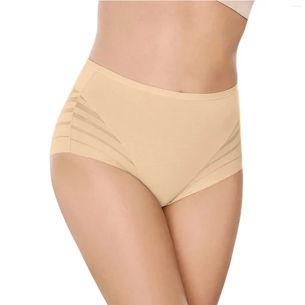 Mutandine femminili Underpants a vita alta slip a maglie a strisce Soild a strisce comodi mutande triangolari da donna traspirante Triangolo