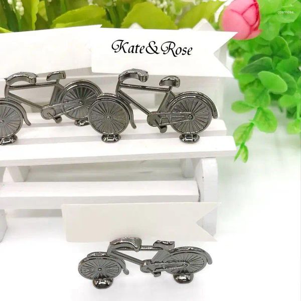 Favor de festas 24pcs Gift de casamento exclusivo Silver/Gold Bicycle Place Holder para e favorece os titulares de nomes de convidados