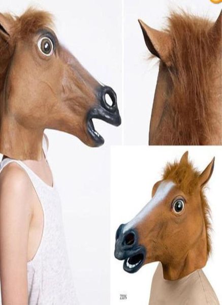 At başı maskesi gerçekçi ve ürpertici cadılar bayramı kostümü yenilik lateks kauçuk hayvan at cadılar bayramı maskesi 1pcslot4008245