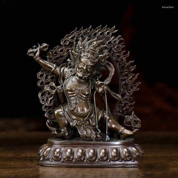 Figurine decorative buddista tibetano Seiko tantric puro rame vajrapani bodhisattva statue