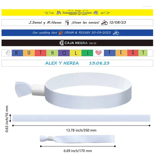 Parti Favorisi 100/200pcs Bezi Etkinlik Bileklikleri Bileklikler Özelleştirilmiş Düz Renkli Bilek Festivalleri ve Etkinlikleri