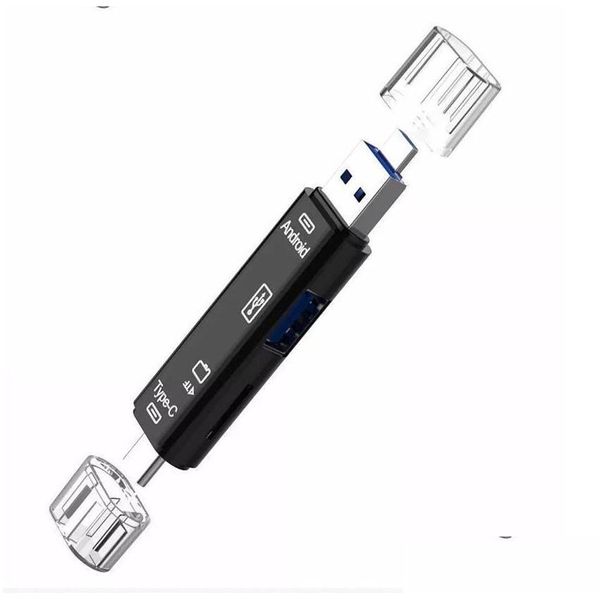 Speicherkartenleser Hochgeschwindigkeit USB3.0 TF SD Reader Micro USB Flash-Adapter MicroSD 3 in 1 Typ-C OTG DROPBOULTER COMPUTER NETZIGIN OTYM44