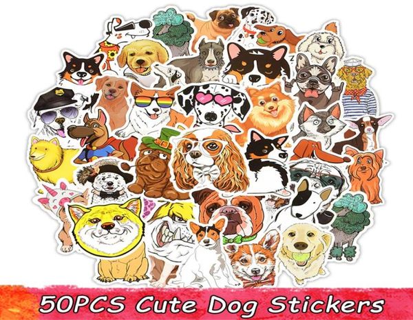 50 PCs Impermeáveis adesivos de cachorro fofos para crianças adolescentes para garrafa de água de água diy laptop laptop tábuas de bagagem favores de festa de favores dedo 18999983