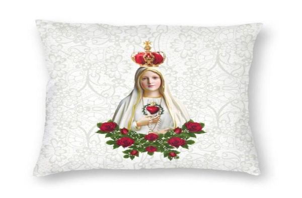 Almofado de travesseiro de amortecedor Fashion Nossa Senhora da Fátima Virgem Mary Cushion Sofá Decoração de Home Portugal Rosário Católico Squar3420301