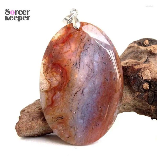 Colares pendentes homens homens Moss Moss AGate Stone Natural Stone Diy Acessórios de Jóias