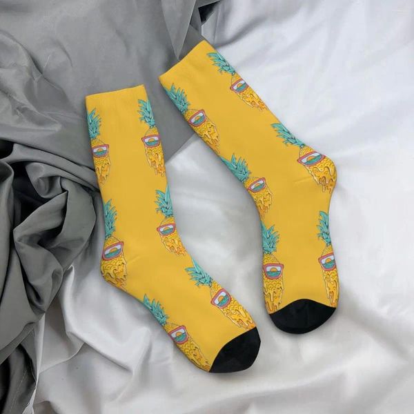 Frauen Socken Ananas Sommer Sonnenbrillen Freizeitstrümpfe Mädchen mittelgroße Weiche Zykling Herbst Design Anti-Schlupf