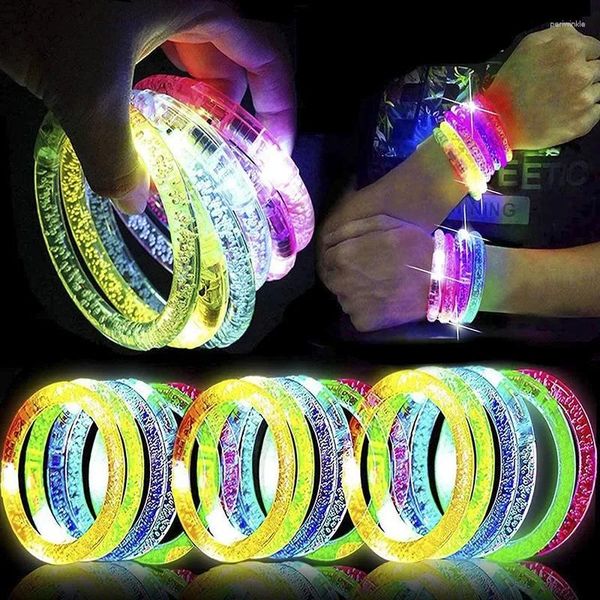 Decoração de festa 10/20pcs LED BRACELET BLAGLE BLAIST UP BANDBLS NO NEON NEON DARK SUMPLEES