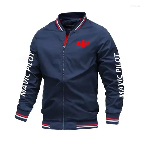 Jackets masculinos 2024 Motociclet Jacket Baseball Coat DJI Drone Logo Print
