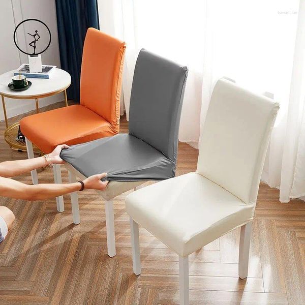 Крышка стулья водонепроницаемые покрытие PU Elastic Universal Leather Seat Living Room El Dining Table Antifuling Duty бесплатно