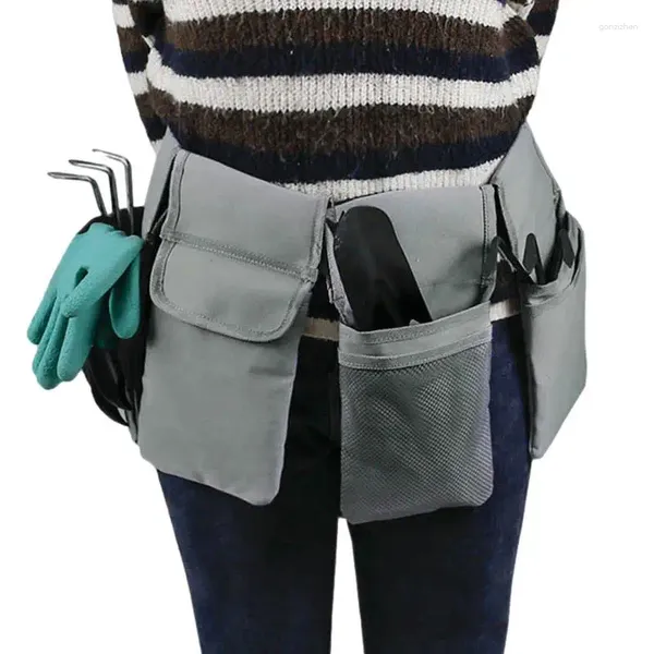 Bolsas de ferramentas de bolsas de armazenamento Bolsa de cinto de utilidade destacável com tela impermeável e 4 bolsos Organizador para homens Mulheres ideais