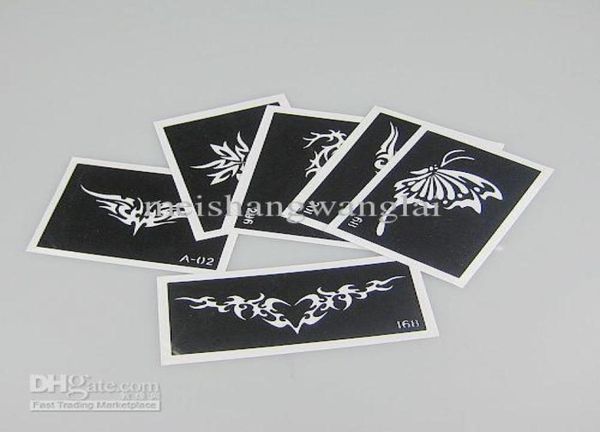 Papel de estêncil 100 estênceis de tatuagem de pcslot para pintura de arte corporal Designs de mistura à prova d'água 026275110