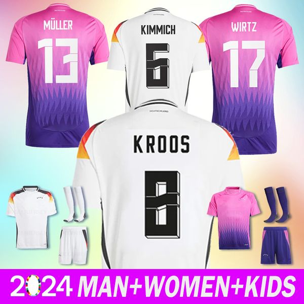 24 Germanys Kroos Werner Soccer Jerseys Wirtz Hummels Reus Muller Gotze Camisas de futebol Deutschland Kits Kits Player Version Home Away