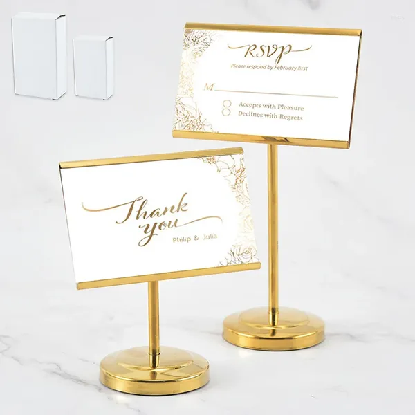 Dekorative Teller Visitenkartenhalter Golden/Silber Metal PO Clip Place Stand Romantic Wedding Bankett Party Tischdekoration