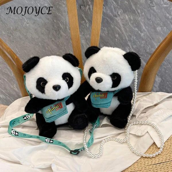 Totes Mulheres Bolsa de desenho animado fofo com zíper panda molho macio fofinho bolsa de celular mole meninas de inverno quente