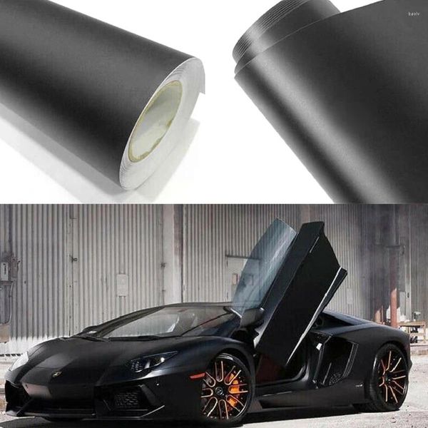 Adesivi per finestre opaca pellicola nera avvolgimento per auto adesivo per lamina 30x152cm Wraps 3D Autodesivo supporto per strumenti di styling