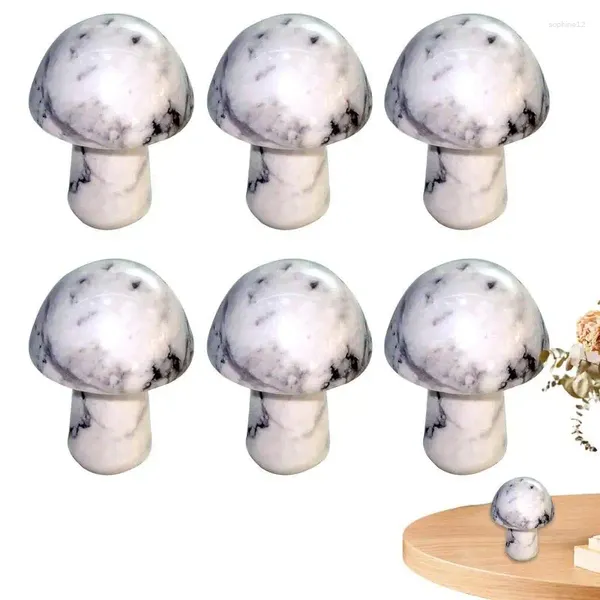 Figurine decorative Fungo cristallino 6 pezzi Fungo Fungo forma Scultura pietre sfuse Combinazione Bulk per la raccolta