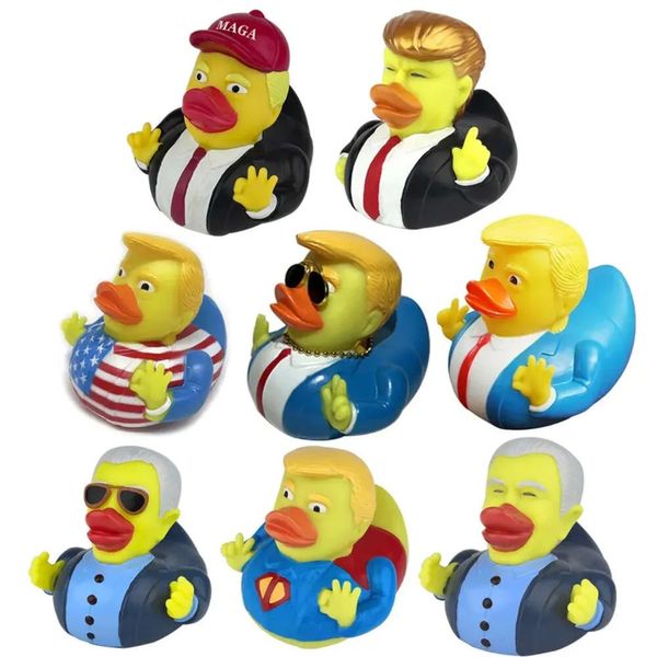 UPS BAGGI BAMBINO BAGGI BIDEN giocattoli in gomma Ducks PVC divertenti giocattolo per anatre d'acqua galleggiante per bambini regalo Trump Party Decoration Z 5.11