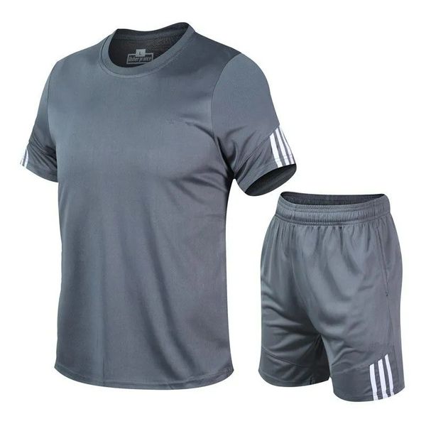 Men Sports Sport Trech Suit Running Gym Gym Duas peças Camiseta de seca rápida Camiseta casual e shorts Moda esportiva Moda de moda curta Manga curta