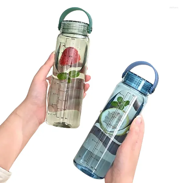 Wasserflaschen Einfache Flasche Personalisiert 580 ml tragbarer kreativer Kreativbecher-Leckdosen-Wärme-resistenter Plastiksport