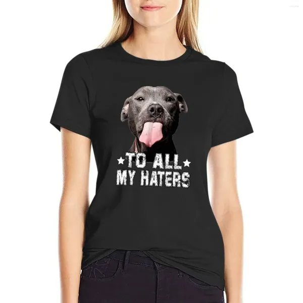 Kadın Polos Tüm Nefretlerime Komik Pitbull Köpek Lover T-Shirt Üstler Kısa Kollu Tee Kore Moda Yaz Kıyafetleri Kadınlar İçin