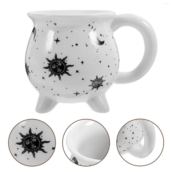 TAGHE WITCH CUP CAPPORE DEI BRIVE CERAMICA TAGGI SERVIZIO DECORATIVO DECORE CAULDRONO CAULDRONO CERAMICA HALLOWEEN