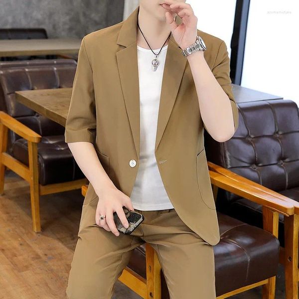 Ternos masculinos V2339 Casual Business Style Suit Adequado para roupas de verão
