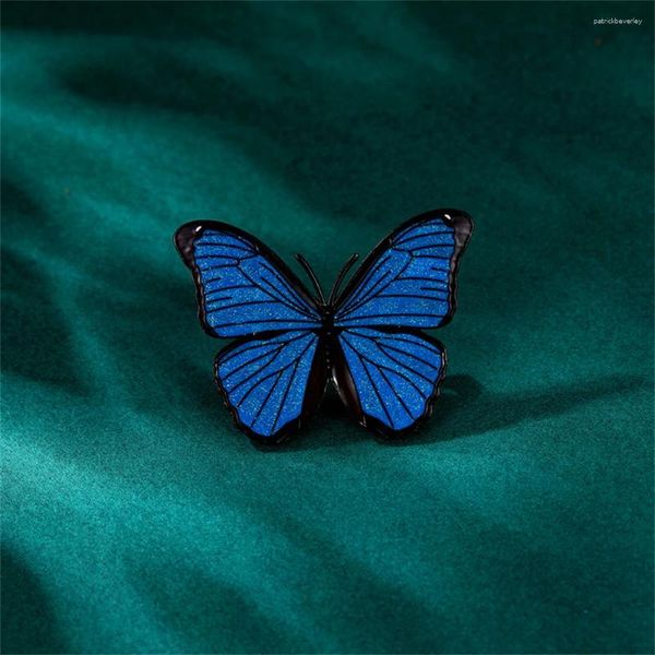 Spille di spille di altezza di alta gamma Blue Butterfly Pins Female Metal Casual Party Office per donne Regali di gioielli