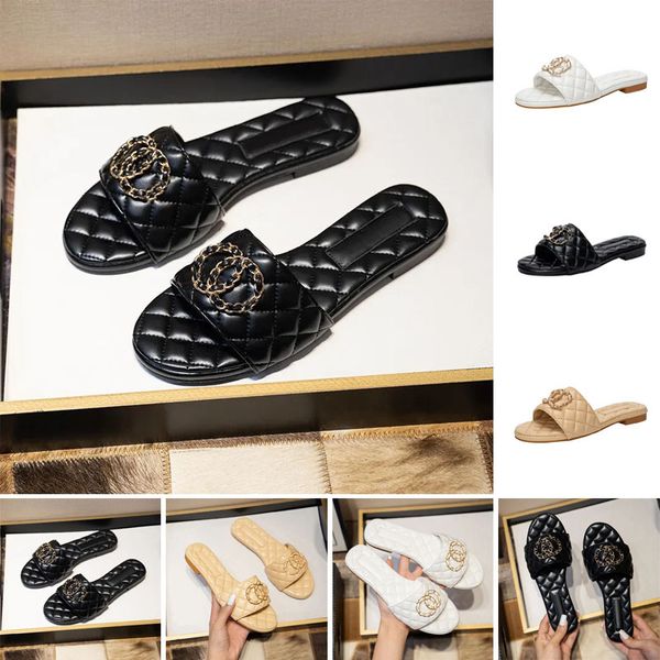 2024 MULHER SLIPER DUPLO SANDALS PLATAGEMA DE Fábrica Men de luxo Slide Flip Flips Designer sapato de couro genuíno Slippers de verão Dhgate Shoes Rosa Sapatos