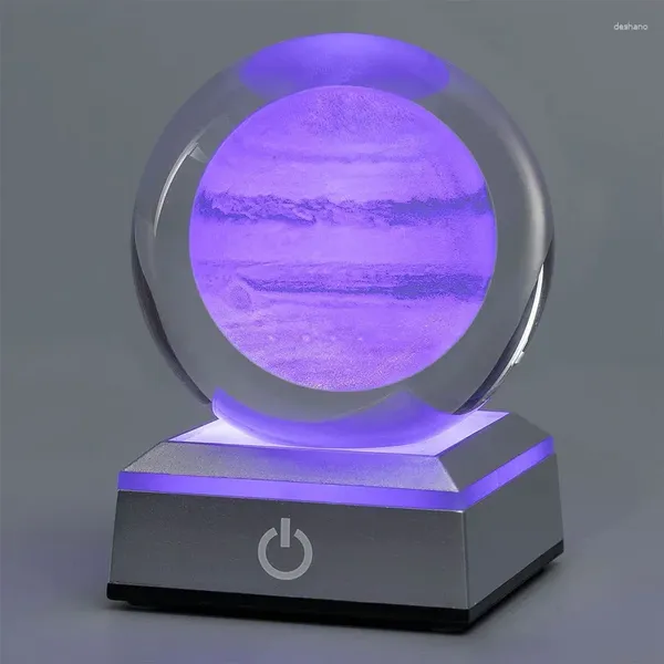 Figurine decorative 3D Giove Crystal Ball con base a LED Scienza educativa Modello Education