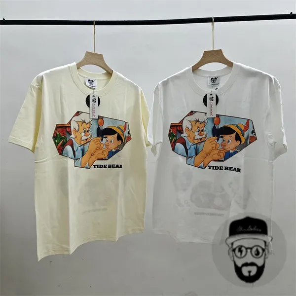 Erkek Tişörtleri Karikatür Anime Baskılı T-Shirt Pure Pamuk Gevşek Yuvarlak Boyun ve Kadınların En İyi Tee Koleji Tarzı