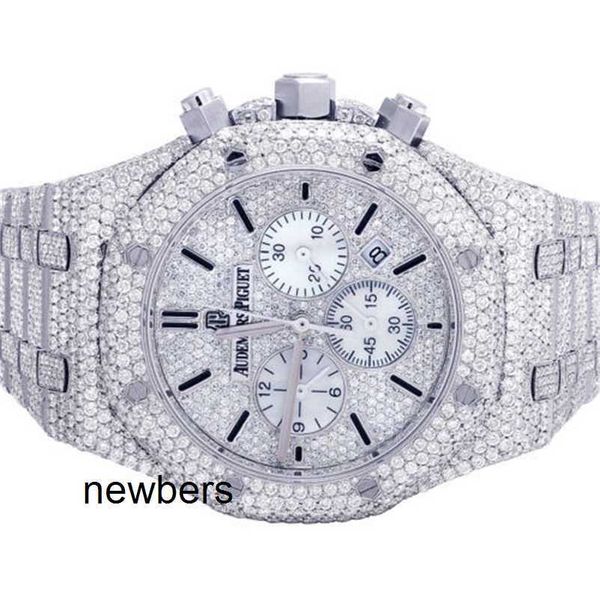 Audemar Pigue Watch Royal Oak Automatic Movement APF Factory 41 mm Chronograph S. gegen Diamond 33,0 ct