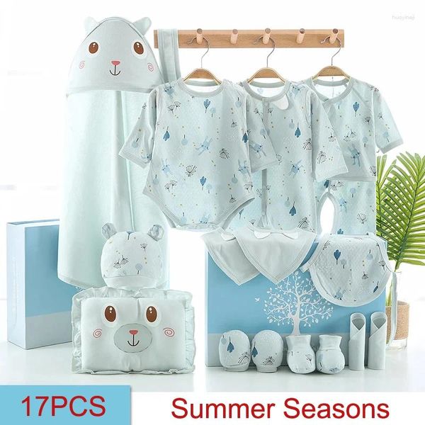 Set di abbigliamento Summer 16/17 pezzi/0-3 mesi nati abiti per bambini in cotone per bambini set da ragazzi senza scatola