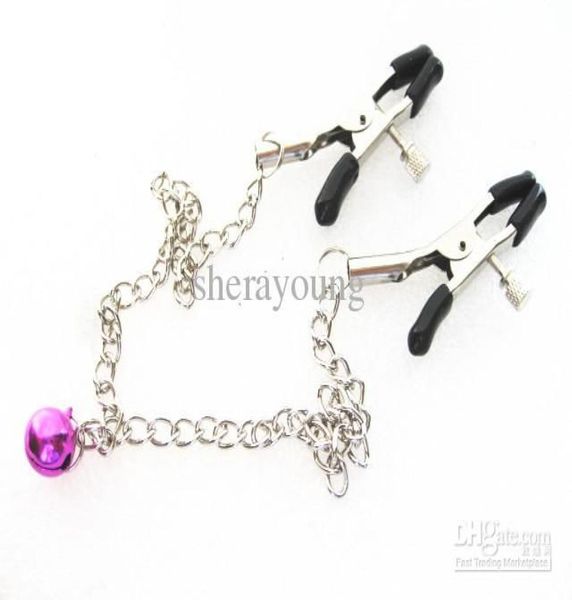 Erwachsene Spiele Metallketten Nippel Clip Klemme mit Bell Bondage Masturbation Sex Toy für Frauen xly11319134890