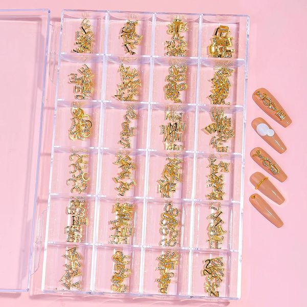 Charmos de unhas de liga 3D Gems misturam diamantes de cristal strass para XXL Decorations Acessórios Diy Jewelry Nails Supplies 240509