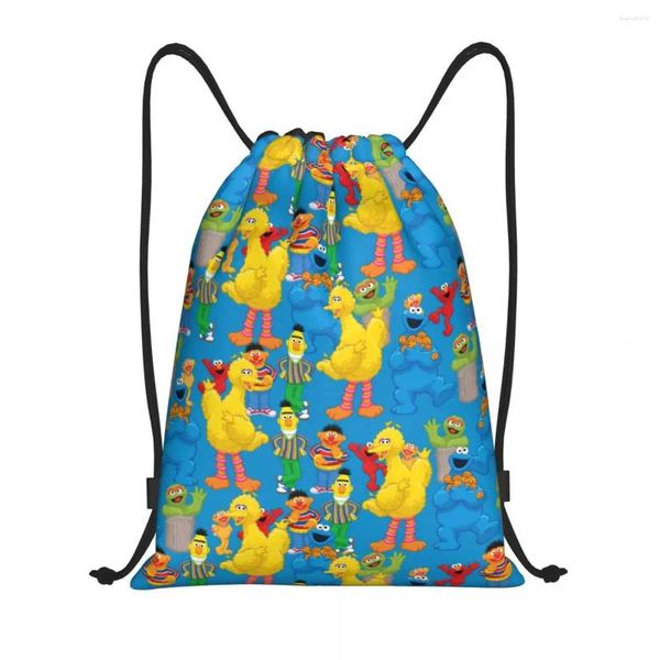 Einkaufstaschen Custom Big Bird Draw String für Yoga Rucksacks Männer Frauen Keks Monster Sports Gym Sackpack