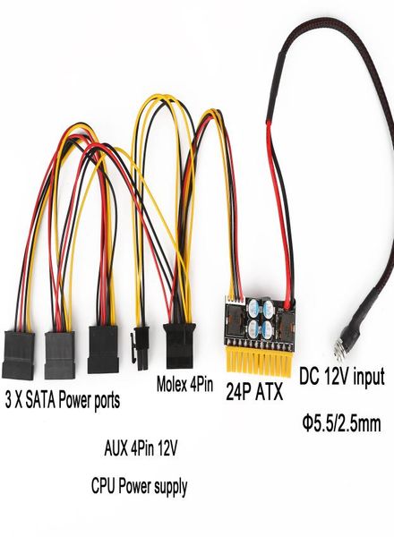 180W 12V DC PC ATX PSU Supplie Mini Car Auto Mirco Pico Atom Htpc 1U RackMount ITX 24pin Supplência de alimentação de chaves6083311