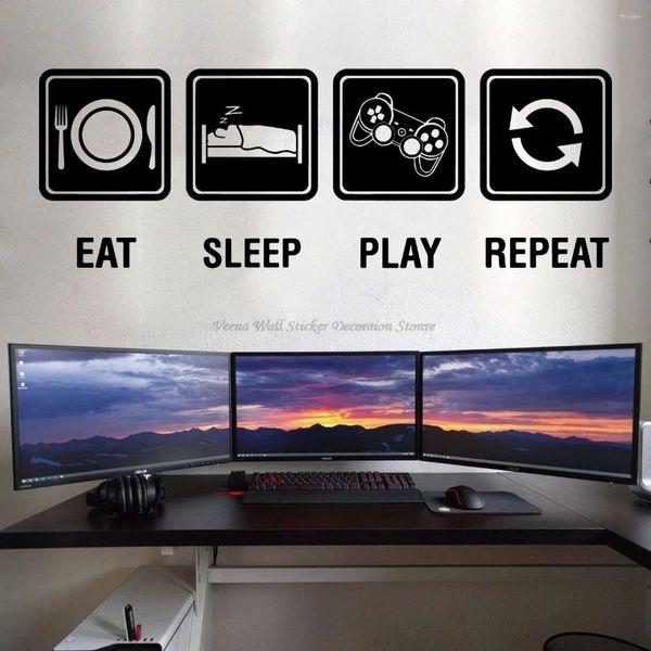 Adesivi a parete Game Sticker Sticker Internet Cafe Studio Gamer Decorazione per piccole dimensioni Decal Decal Wallpaper Gift Murale Y01