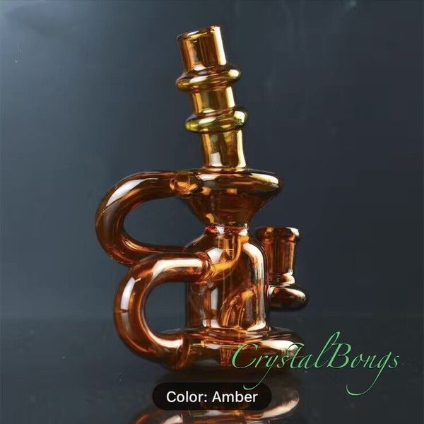 5.5 inç Heady Bong Mini Taşınabilir Karışık Renk Amber Neo Fab Nargile Su Boru Cam Bongs ile 14mm kase Bizi kullanmaya hazır