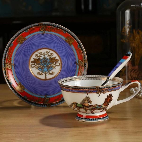 Xícaras pires de pintura clássica figura figura de café xícara de prato de prato chinês cenário de chá de cerâmica
