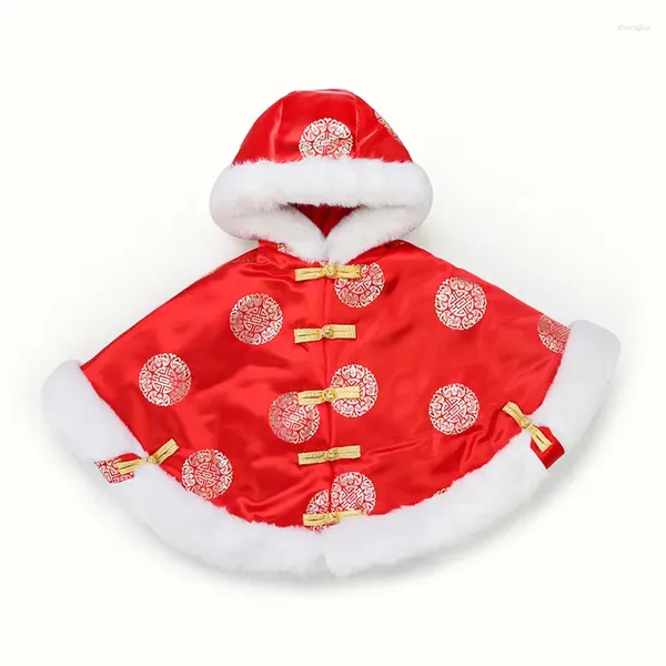 Jacken chinesischer Klassiker Cloak für geborenes Baby 1. Geburtstag handgefertigt Tiger Kapuze-Baumwollpolster 1-2-3-4-5 Jahre Kinder Cape Winter