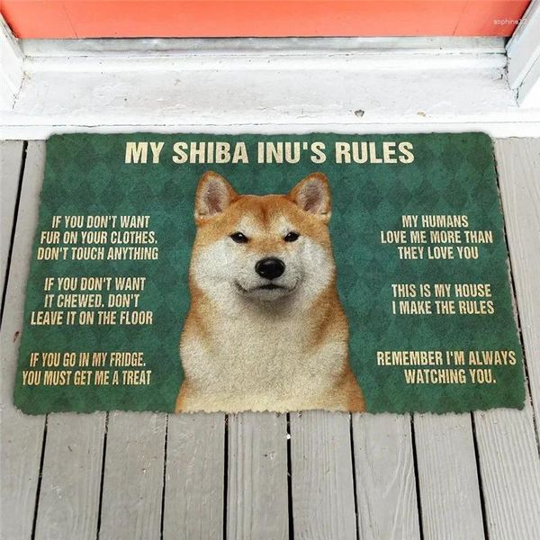 Tapetes minhas regras shiba inus decoração de decoração imprimir animal cão de cachorro tape