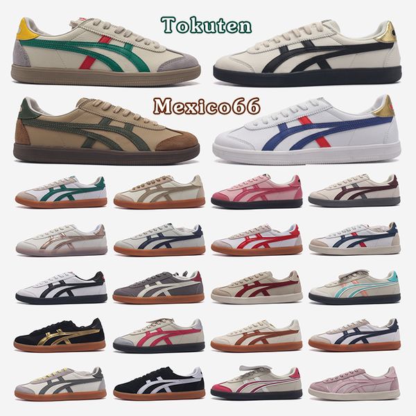 Designer Tokuten Laufschuhe Armee Trainer Männer Frauen Tiger Mexiko 66 Slip-On Leder-Schnür-Sneakers Designer Offs Gum Sail Sail White Green Sports Trainer Größe 36-45