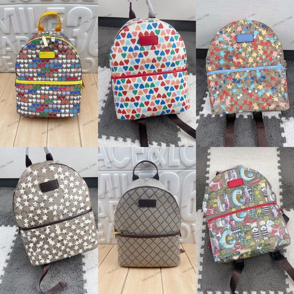 New Hot Designer Bag 2g Canvas Backpack Homens Mulheres Crianças elegantes mochilas pequenas mochilas clássicas vintage estrelas estampestas bolsas de bolsa de couro bolsas de pacote de pacote de livros